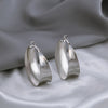 Silver Brushed Hoops