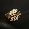 Gold and Silver Overlapping Leaf Branch Upper Arm Cuffs view 4