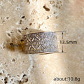 Silver Tone Wide Filigree Geometric Pavé Band Ring Sizes 6-10 view 4