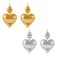 Heart Drop Earrings Baguette Zircon Teardrop Stud Copper Pair view 5
