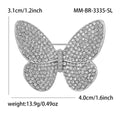 Pavé Crystal Butterfly Brooch With Polished Metal And Sculpted Decorative Details view 6