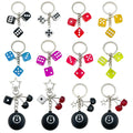 Dice Charm Keychains Featuring Black Dice Across 10 Pictured Variations view 5