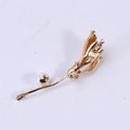 Long Stem Flower Bud Brooch in Four Enamel Colorways view 3