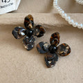 Textured Petal Flower Stud Earrings in Three Patterns view 6
