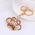Rhinestone Crown Keychain Gold Metal Crystal Bag Charm view 6