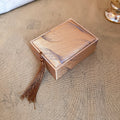 Gold Feather Fabric Jewelry Storage Boxes Four Sizes view 6