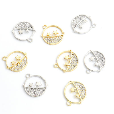 Crystal Planet Alloy Charm Pendants arranged on a white background