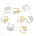 Crystal-Accented Gold Silver Moon Alloy Jewelry Pendants in 2 Styles view 1