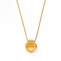 Gold Irregular Organic Disc Pendant Necklace Box Chain view 5