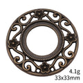 Floral Openwork Round Frame Pendant Jewelry Making Component view 3