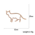 Minimal Outline Cat Brooch In Polished Gold And Silver Tones view 5
