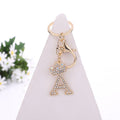 Crown Initial Letter Rhinestone Keychain Gold Tone Letters A-Z view 6