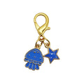 Blue Jellyfish Starfish Enamel Dual Charm Keychain view 5