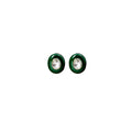 Green Enamel Oval Rhinestone Center Stud Earrings Pair view 5