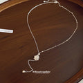Silver Floral Cluster Pearl Drop Necklace for Layered Everyday Styling view 4