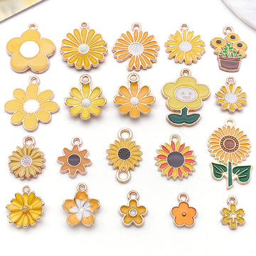 Alloy Colorful Flower Metal Charms with 37 Listed Options