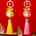 Double Sided Fortune Bag Tassel Keychains in Five Bright Colors view 3