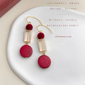 Gold Hook Wine Flocked Ball Wood Disc Geometric Drops view 6