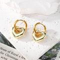 Gold Tone Acrylic Heart Hoop Earrings in Six Colors view 8