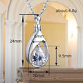 Silver Tone Teardrop Pendant Necklace with Pear Clear Stone view 4