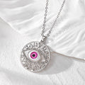 Gold and Silver Tone Round Filigree Evil Eye Pendant Necklaces view 6