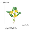 Enamel Leaf Branch Brooch with Crystal Fruit in Two Colors view 6