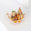 Orange Pumpkin Brooch with Red Hat and Sparkling Star Wand view 3