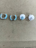 Blue Heart Star And Cross Mix Stud Earrings Statement Jewelry Pair view 8