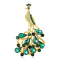 Teardrop Crystal Peacock Brooch in Four Bright Colors view 5