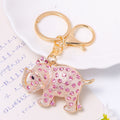 Rhinestone Elephant Keychain Gold Tone Metal Bag Charm view 8