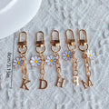 Gold Letter Daisy Flower Keychain Charm With Lobster Clasp view 4