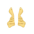Irregular Wavy Sculptural Metal Stud Earrings Gold Steel view 5