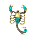 Crystal Scorpion Brooch In Four Colorways With Polished Metal Detail view 5