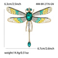 Enamel Dragonfly Drop Brooch with Polished Metal and Decorative Accents view 5