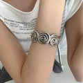 Metal Spiral Open Cuff Bracelet Silver Gold Two Tones view 2