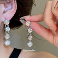 Silver Crystal Bead Pearl Necklace and Drop Earrings view 4