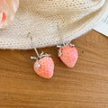 Pink Strawberry Drop Earrings in Three Sweet Designs view 6