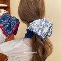 Fabric Floral Print Headband Scrunchie Lace Edge 2 Styles view 2