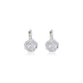 Clear Faceted Sphere Silver Tone Hook Drop Earrings view 5