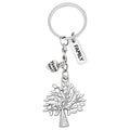 Silver Family Tree of Life Keychain Thank You Charm view 5