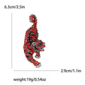 Crystal Tiger Brooch With Decorative Crystal And Enamel Details view 4