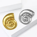 Spiral Shell Brooch In Sculpted Silver And Gold Tone Finishes view 2