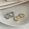 Chunky Interlocking Ear Cuffs In Silver And Gold Tones view 3