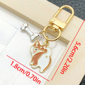 Dog and Bone Enamel Clasp Keychains in 16 Playful Designs view 12