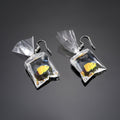 Transparent Water Bag Fish Novelty Hook Earrings in Four Colors view 6