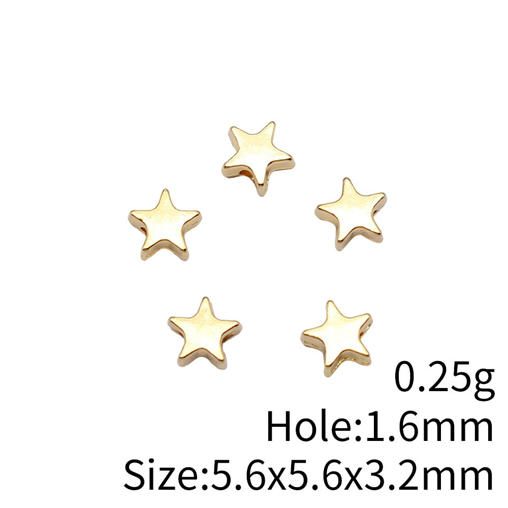 5.6x5.6x3.2mm 0.25g Multicolor Zinc Alloy Star Spacer Beads with Small Hole for Bracelet Necklace DIY