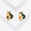 Avocado Brooch A Green Avocado Half Crystal Accent Pin view 1