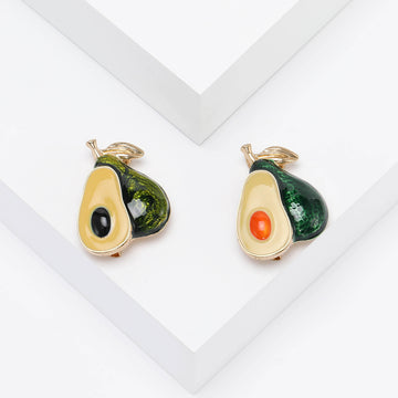 Avocado Brooch A Green Avocado Half Crystal Accent Pin