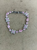 Silver Flower Teardrop Crystal Bracelets Four Colors view 8