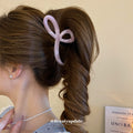 Crossed Loop Acrylic Hair Claw In Pink Marbled Or Gray Black view 3